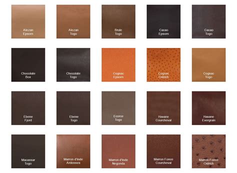 hermes brown color chart